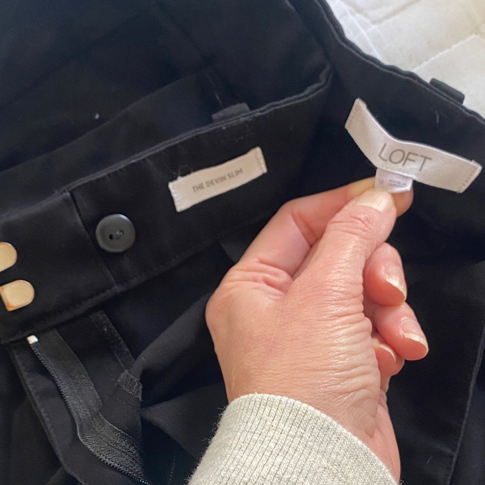 LOFT Classic Black Denim Skirt